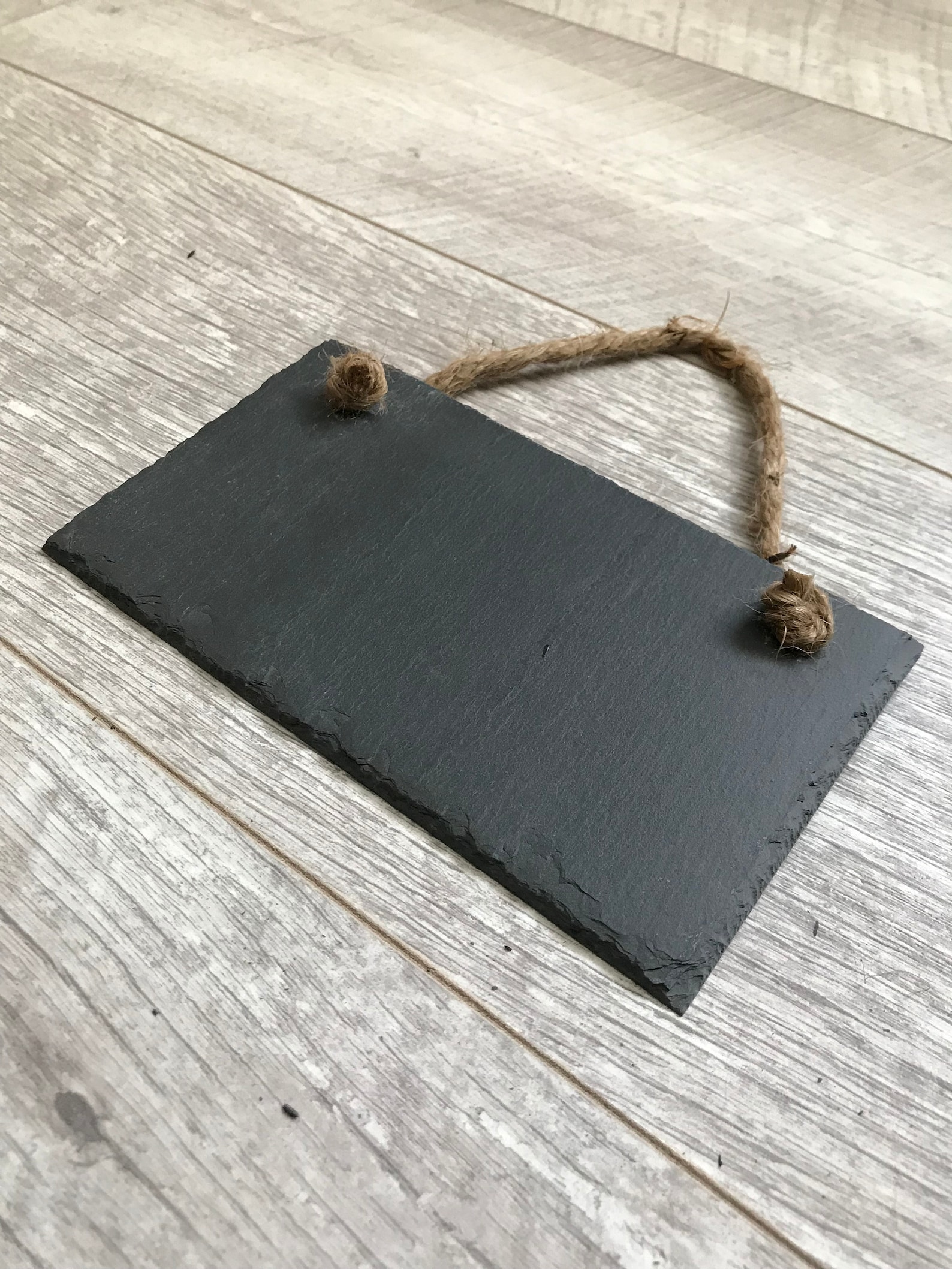 Handmade Natural Slate Hanging Chalkboard Blackboard Message Memo