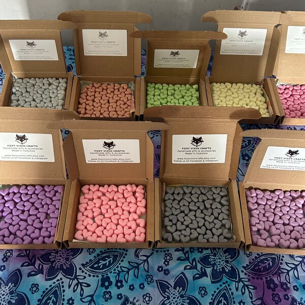 Mini heart wax melt scoopies / home fragrance, highly scented - choice of gorgeous scents