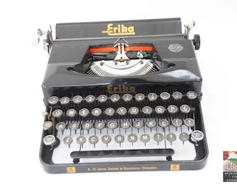 vintage typewriter ERIKA Mod. S black (tw92), 1940's, with ribbon, fully functional! very rare!