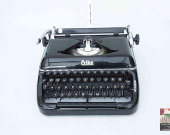 vintage typewriter ERIKA Mod. 10 black (tw63), 1960&#39;s, with ribbon, fully functional!