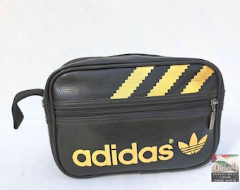 vintage sport bag Adidas 05 original 1980s - black / gold - rare! antique vintage collector