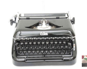 Máquina de escribir ERIKA Modelo 10 (TW81) negra vintage / Años 50 / Totalmente funcional / Con cinta / Muy rara