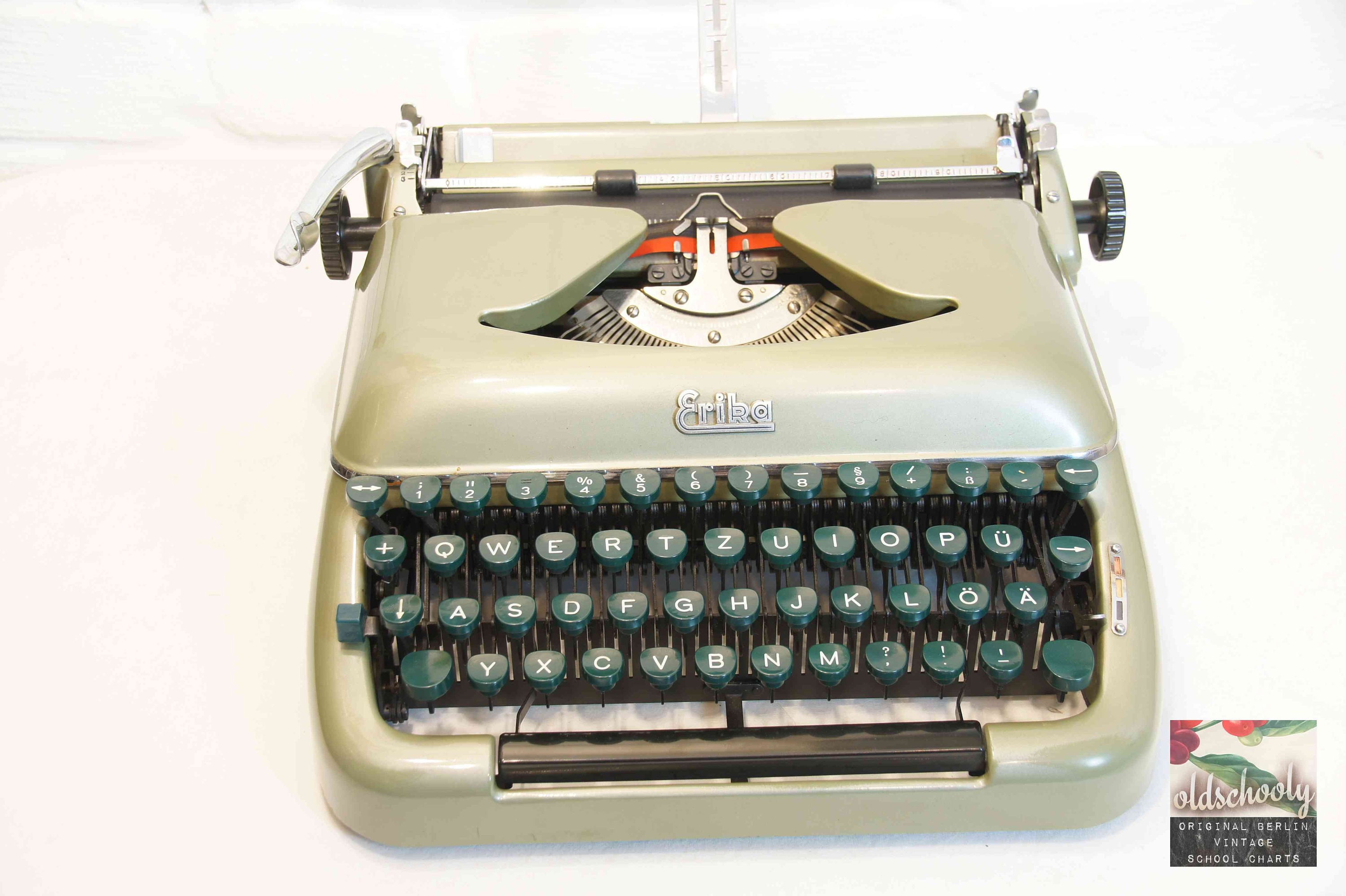 Vintage Typewriter ERIKA Mod. 10 Green (tw48), 1957, With