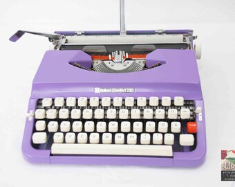 vintage typewriter "Brillant Comfort 230" color purple, (tw91), ca. 1950s, with ribbon, fully functional