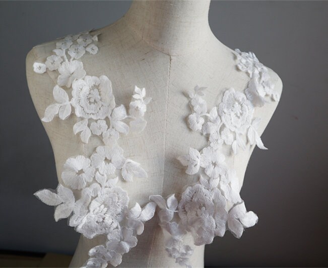 NBEADS 2 Patchs à Coudre Fleuris En Perles Et Dentelle - DIY Robe De Mariée, Décoration Vêtements