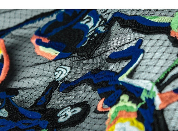 tissu lourd dentelle brodée broderie bleu avec broderie brodée singe pour les accessoires de couture robe robe de mariée costume Stretch dd38e0 tissu lourd dentelle brodée broderie bleu avec broderie brodée singe pour les accessoires de couture robe robe de mariée costume Stretch dd38e0