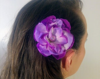 Wedding Formal Occasion Purple Lily Flower Hair Clip Rockabilly