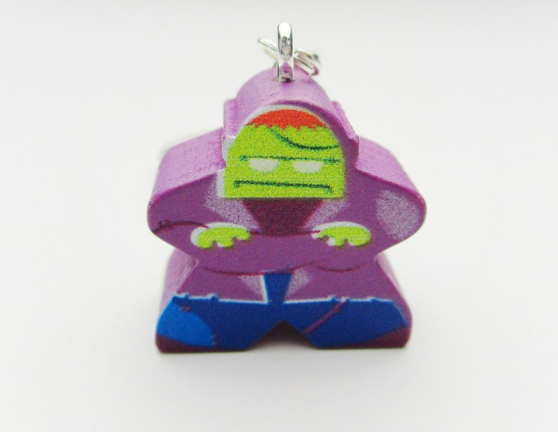 Birthday Present Purple |Tabletop Gaming Geeky Gift Board Game Keychain Gift Frankenstein Meeple Keyring Quirky Charm Geek