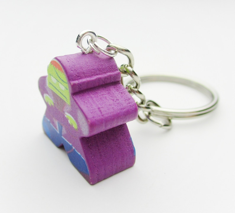 Birthday Present Purple |Tabletop Gaming Geeky Gift Board Game Keychain Gift Frankenstein Meeple Keyring Quirky Charm Geek