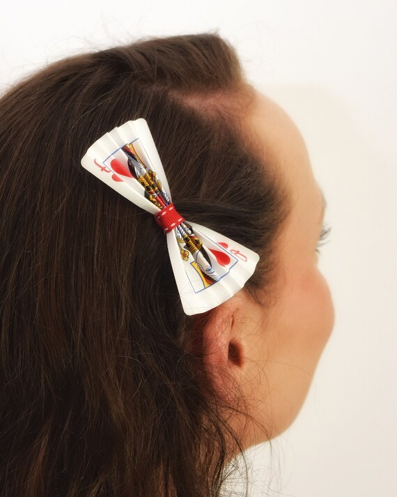 Hair Bow /"SALLY/" Nightmare Before Christmas 9cm Satin Bow on Alligator Clip