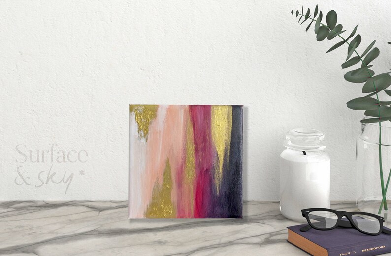 Abstract Art. Pink and Gold Abstract Art. Abstract Canvas. Etsy UK