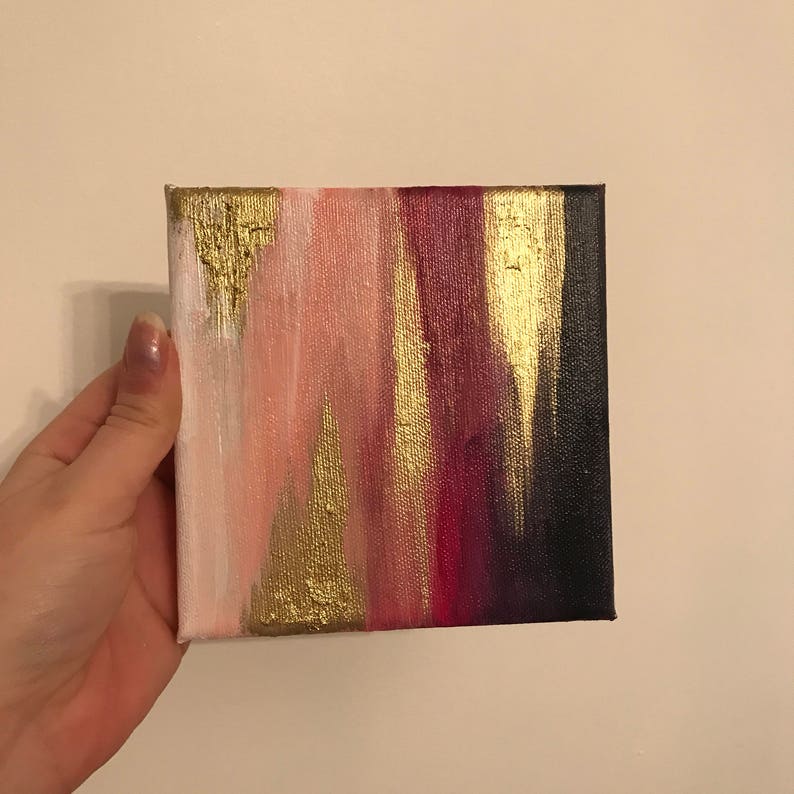 Abstract Art. Pink and Gold Abstract Art. Abstract Canvas. Etsy UK