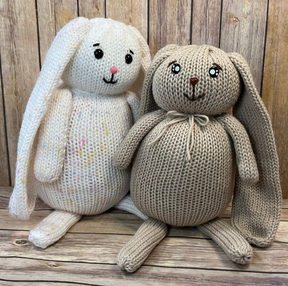 Floppy Ear Bunny Knitting Machine Pattern | Addi Knitting Machine Bunny |  Sentro Knitting Machine Pattern | 40, 46, 48-Needle Compatable