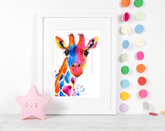 Giraffe Print Giraffe Wall Art Nursery Decor