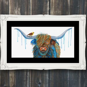 Highland Cow Watercolor Print - cow watercolor painting, cow art print, farm decor, nursery wall art