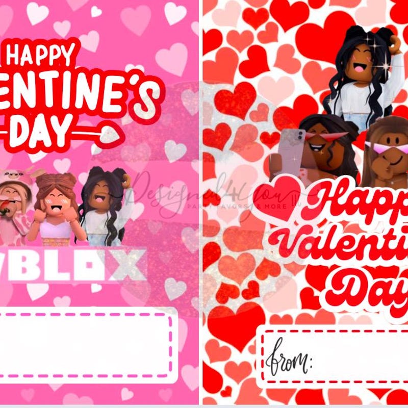 Roblox Valentines Print - Etsy