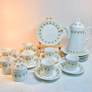 Vintage Eschenbach Floral Coffee Set: Bavaria Porcelain, 20-Pc Cottagecore