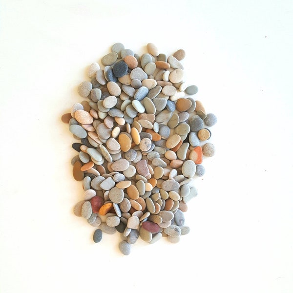300 Tiny Genuine Flat Baltic Beach pebbles, 0.8 cm - 2 cm / 0.31'' - 0.78'', Home Decor, Mosaic Pebbles, Pebble Art Supply