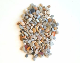 300 Tiny Genuine Flat Baltic Beach pebbles, 0.8 cm - 2 cm / 0.31'' - 0.78'', Home Decor, Mosaic Pebbles, Pebble Art Supply