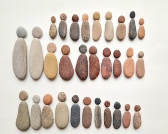 60 stones for pebble art, oval/oblong stones, round stones, Stone people, Baltic Sea stones, Mosaic Pebbles, Pebble Art Supply