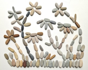 120 oval/oblong stones, 1.8 cm - 2.8 cm / 0.70&#39;&#39; -  1.10&#39;&#39;, Baltic Sea stones, Mosaic Pebbles, Pebble Art Supply