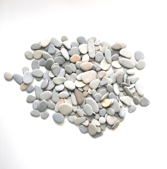 200 Baltic Sea Pebbles: Small,  Grey,  Pebble Art Supply