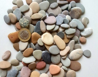 150 psc 1 cm - 3 cm / 0.39'' - 1.18'' small natural Baltic Beach pebbles, Home Decor, Mosaic Pebbles, Pebble Art Supply