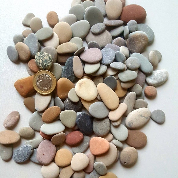 150 psc 1 cm - 3 cm / 0.39'' - 1.18'' small natural Baltic Beach pebbles, Home Decor, Mosaic Pebbles, Pebble Art Supply