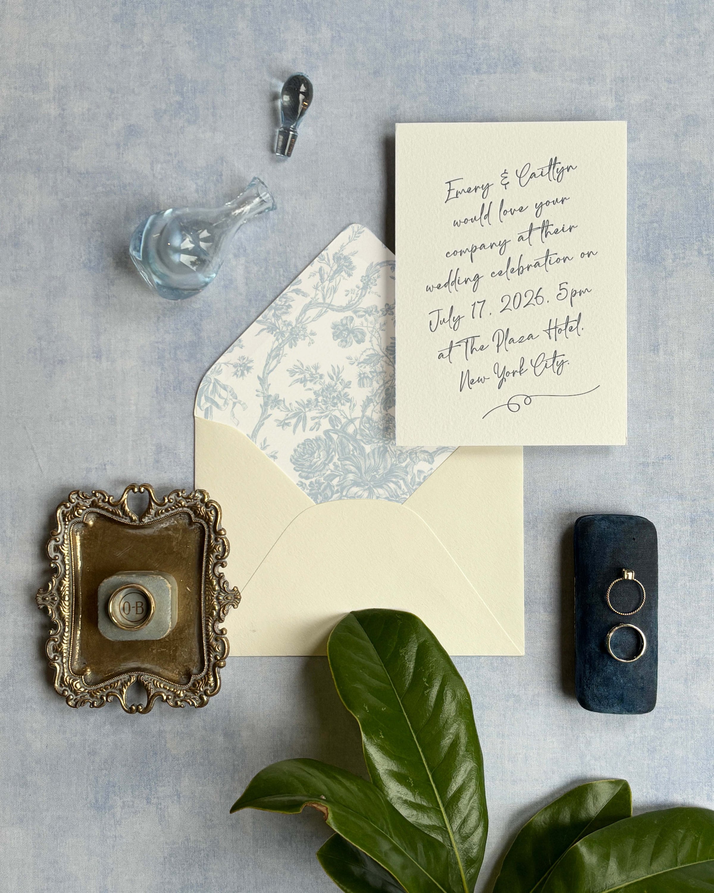 Pale Blue Flat Lay Styling Mat Brushstroke Pattern Custom Double-Sided Rollable (Choose Your Size & Other Side)