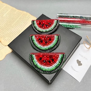 Flag Palestine, Palestinian Flag Badge, Palestine Watermelon Badge, Fruit Brooch, Bright Accessory, Watermelon Earrings, Watermelon brooch