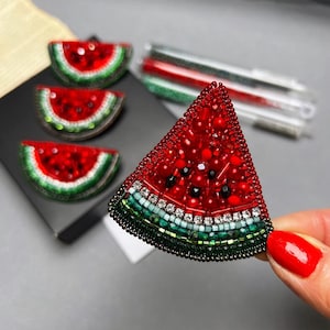 Watermelon Brooch, Palestinian Flag Badge, Palestine Watermelon Badge, Fruit Brooch, Bright Accessory, Watermelon Earrings, Palestine Flag
