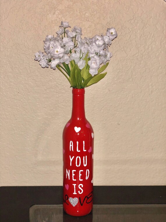 Valentine S Day Decor Wine Bottle Etsy