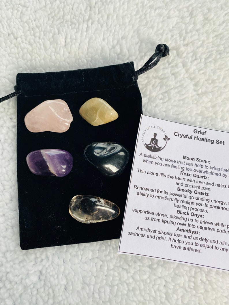 Grief Crystal Healing Set Gemstone Gift Set Healing Stones Etsy Canada