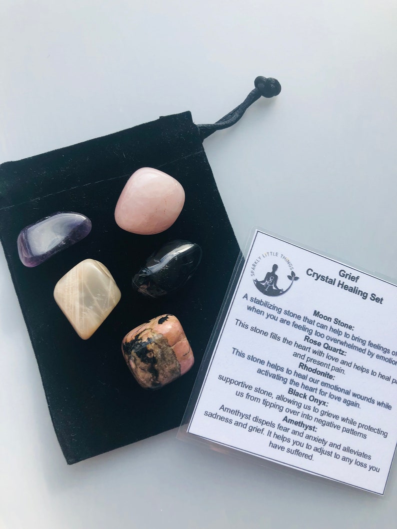 Grief Crystal Healing Set Gemstone Gift Set Healing Stones Etsy