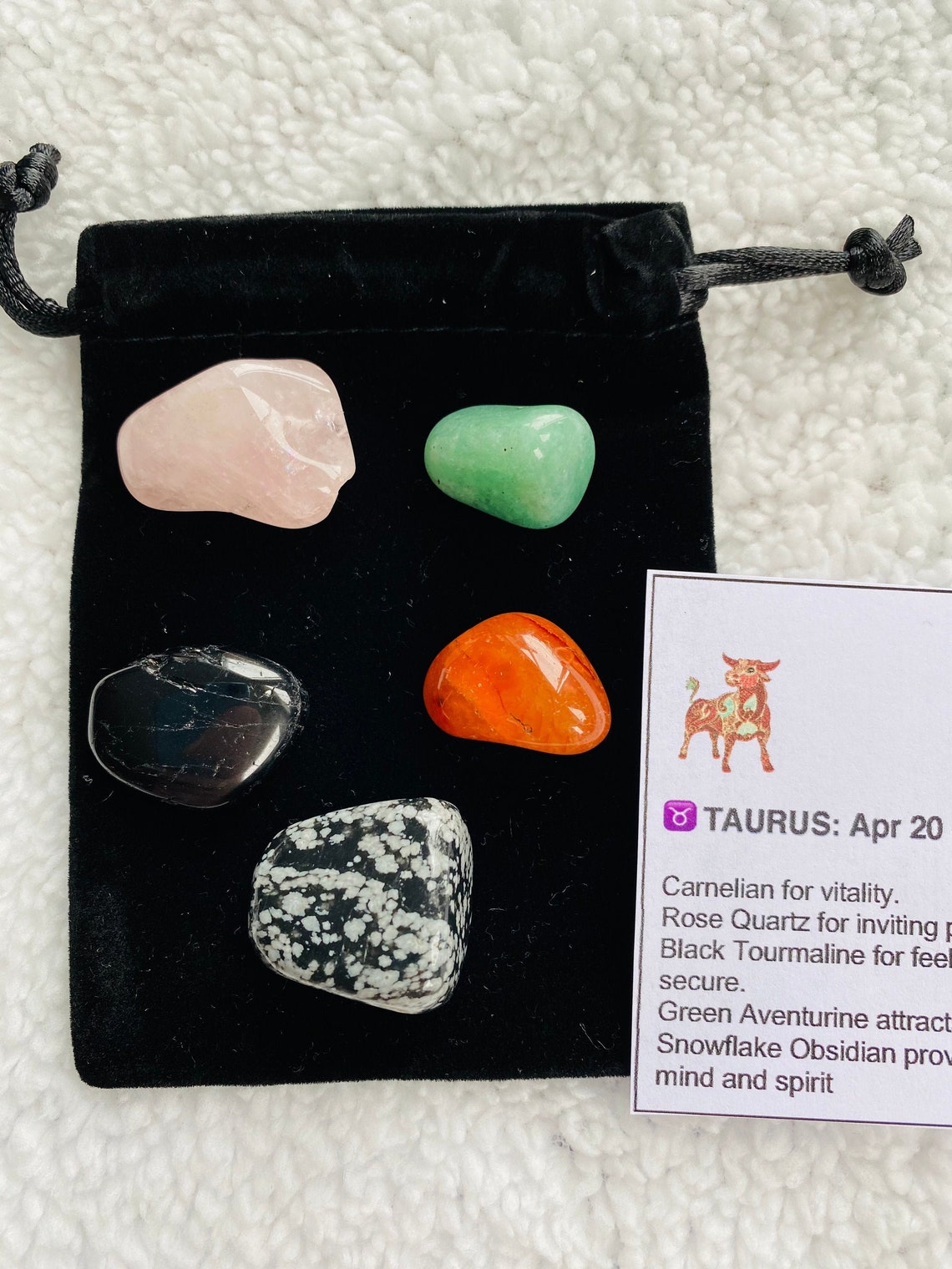 Taurus Crystal Healing Set Zodiac Crystals Astrology Taurus Etsy