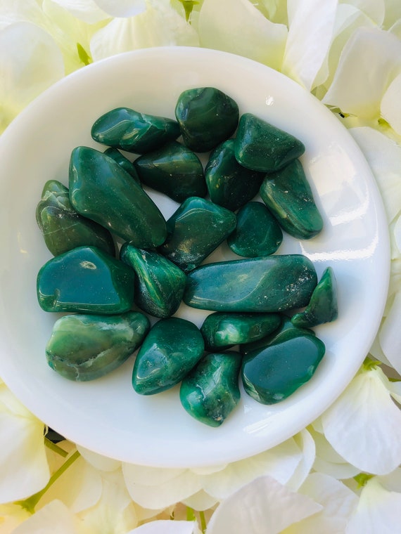 One  Verdite Buddston Tumbled Stone 20-25mm Reiki Healing Crystal Heart Chakra
