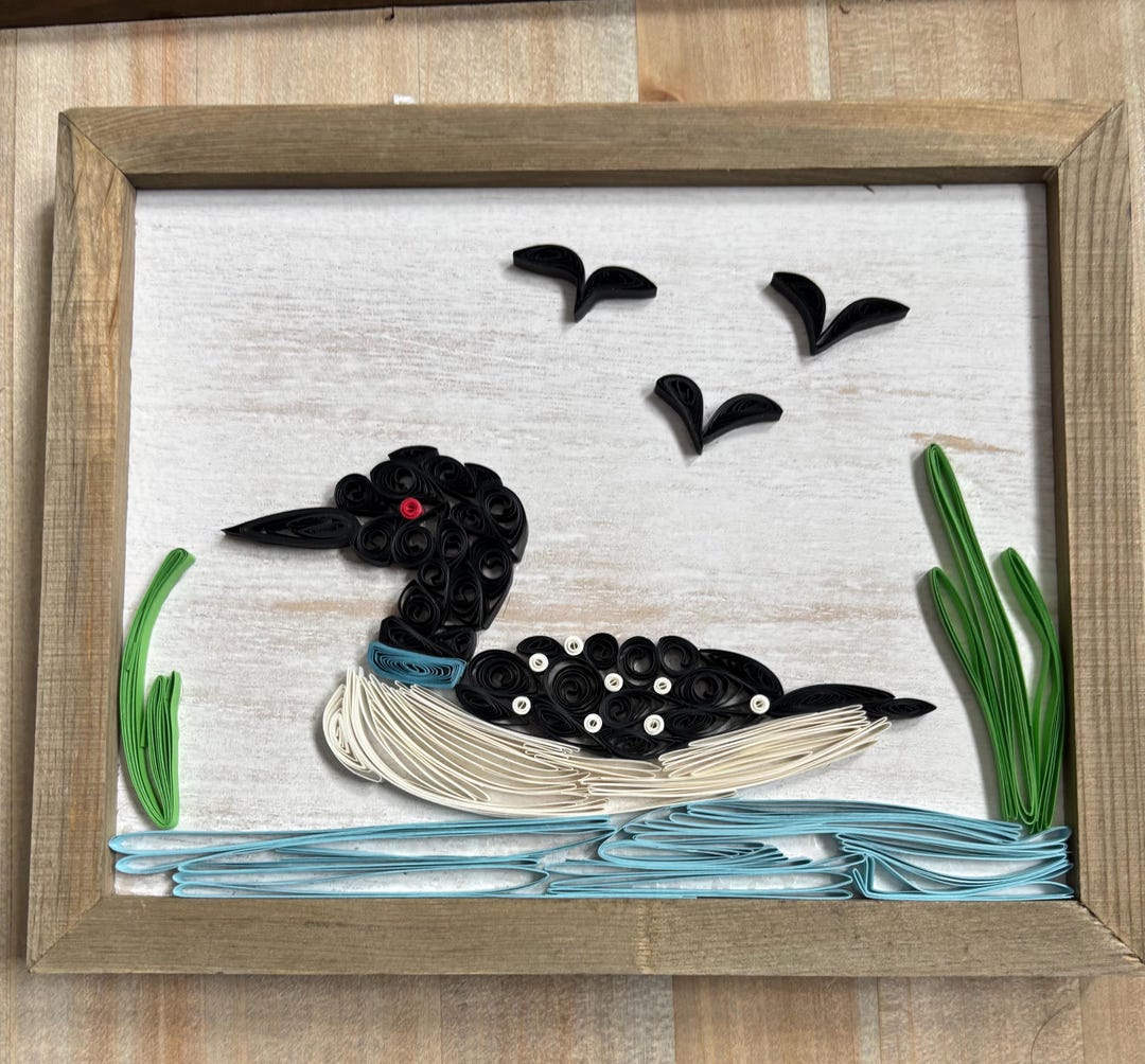 Loon Pattern Paper 8x10 Paper Quilled Loon - Etsy