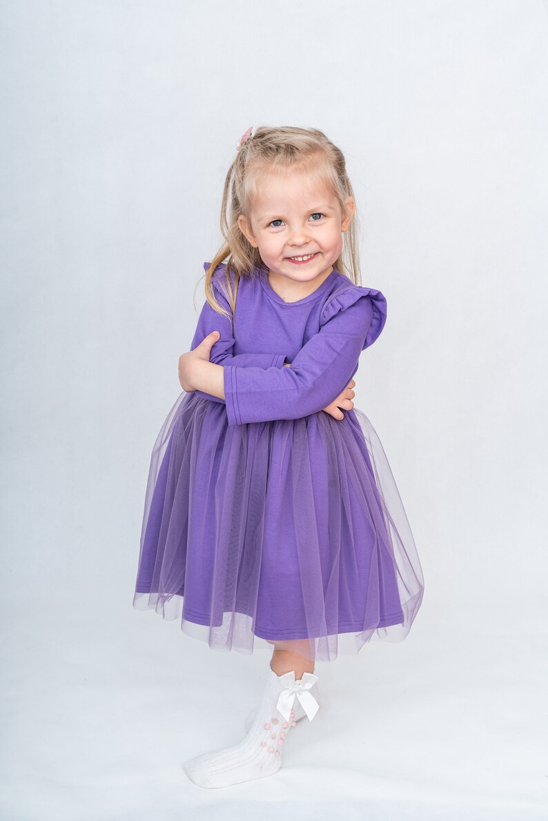 Girl's Knitted Tulle Dress Handmade Cotton-Elastane Blend Various Sizes Available image 6