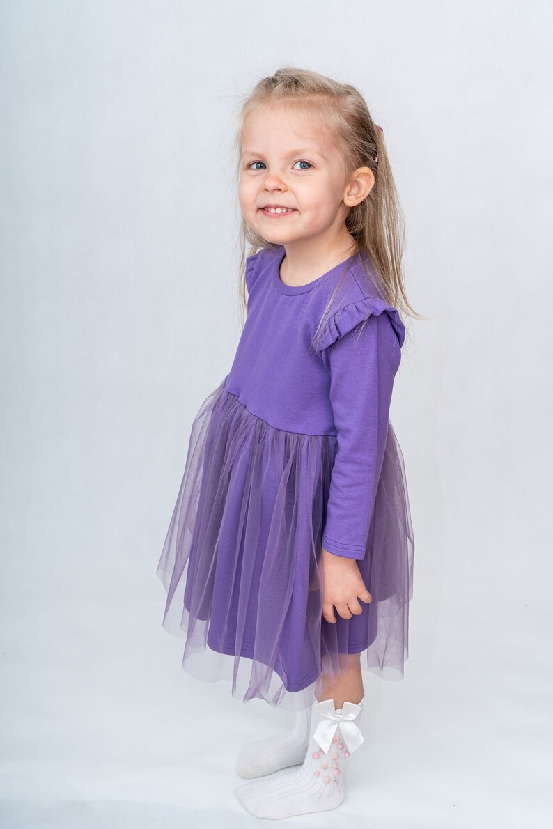 Girl's Knitted Tulle Dress Handmade Cotton-Elastane Blend Various Sizes Available image 5