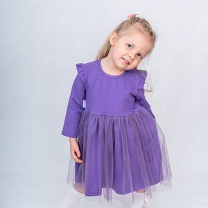 Girl's Knitted Tulle Dress Handmade Cotton-Elastane Blend Various Sizes Available image 2