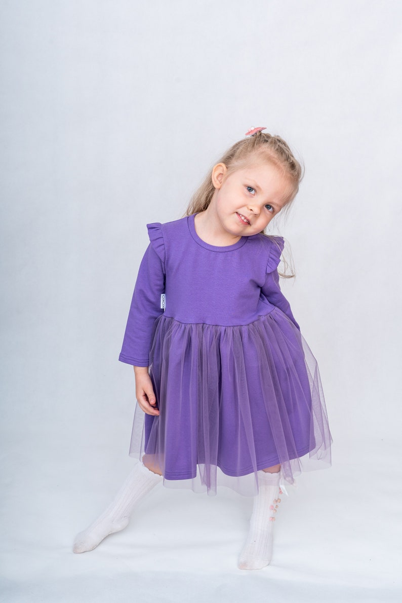 Girl's Knitted Tulle Dress Handmade Cotton-Elastane Blend Various Sizes Available image 2