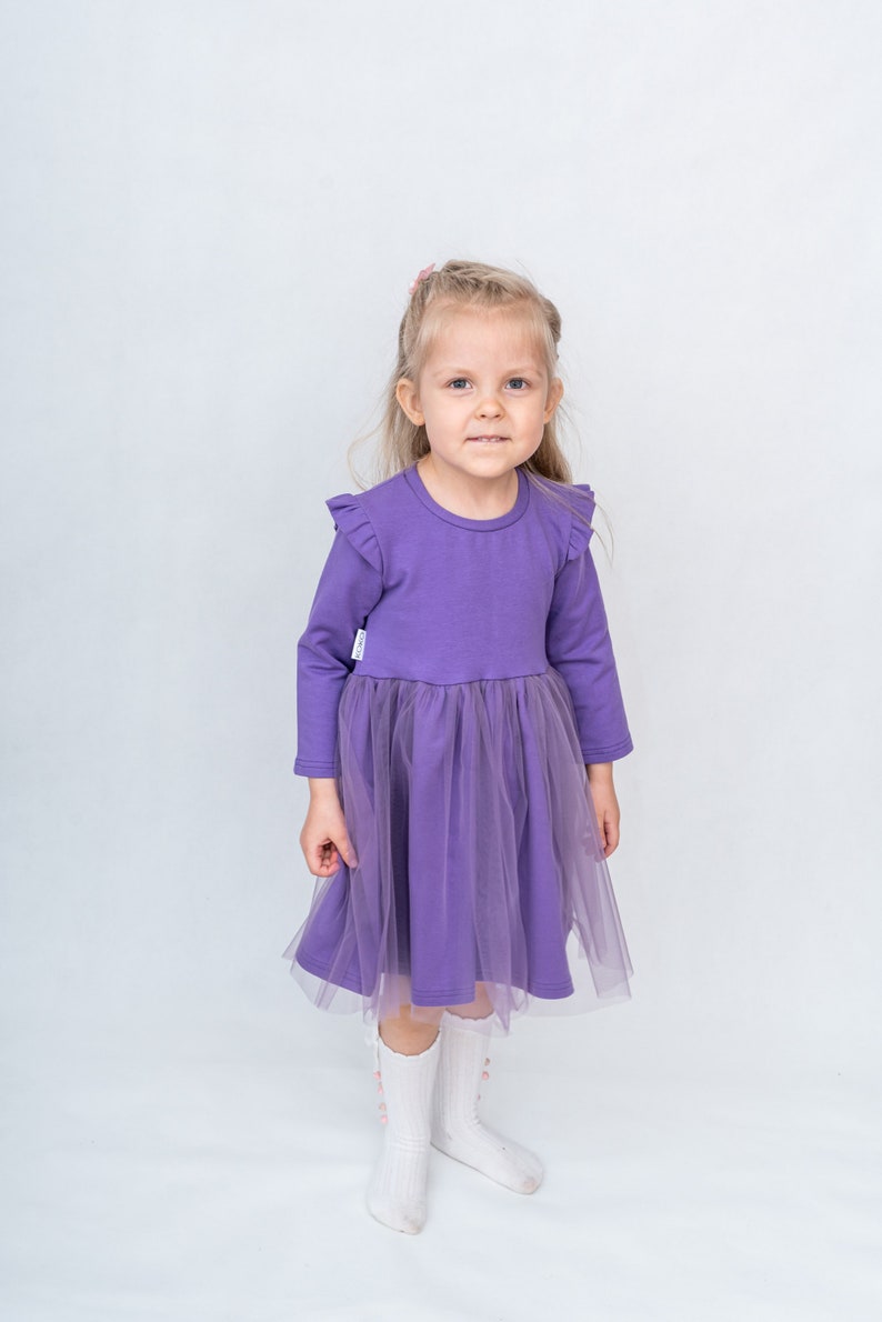 Girl's Knitted Tulle Dress Handmade Cotton-Elastane Blend Various Sizes Available image 4