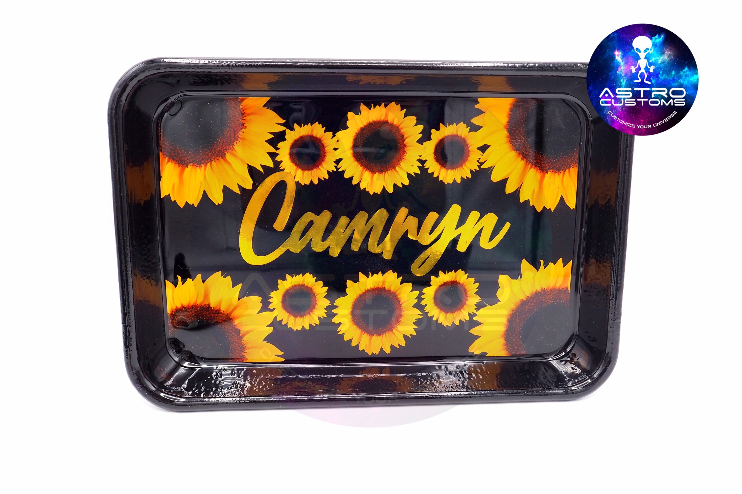 Sunflower Custom Rolling Tray Set 6 Piece Sunflower Tray Etsy