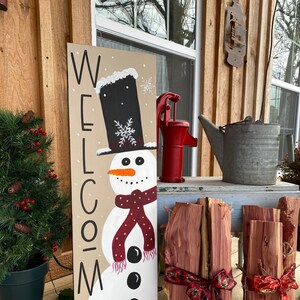 Welcome Snowman Porch Sign Winter Porch Sign Christmas Porch - Etsy