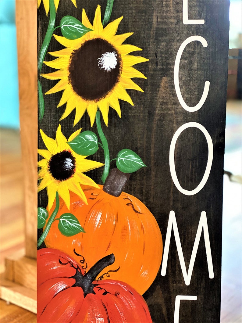 Porch Sign. Welcome Porch Sign. Sunflower Porch Sign. Fall - Etsy