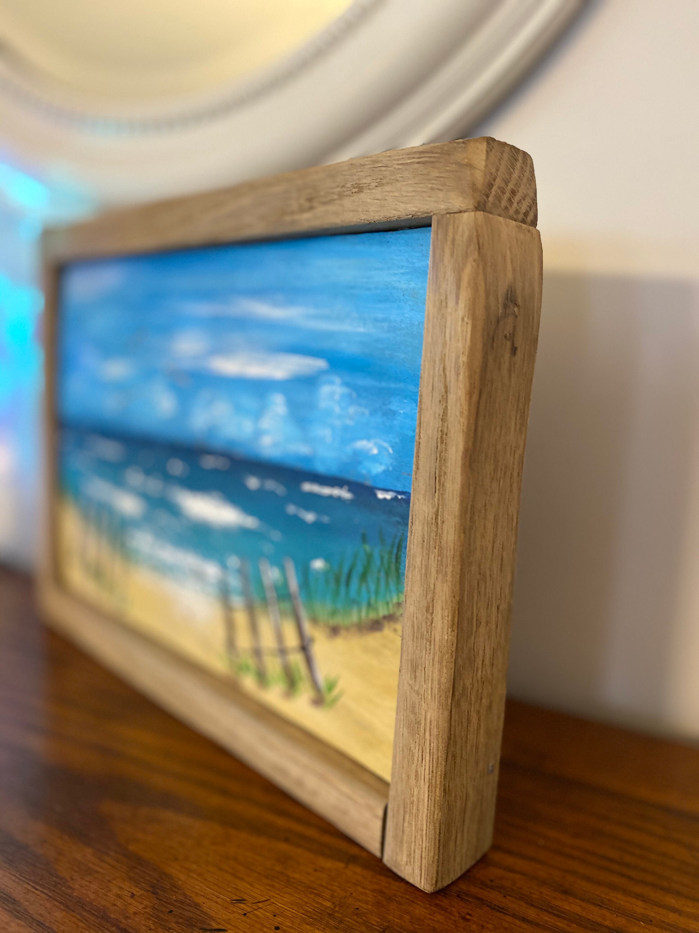 Beach Wall Decor Ocean Art Ocean Painting on Wood Reclaimed Etsy