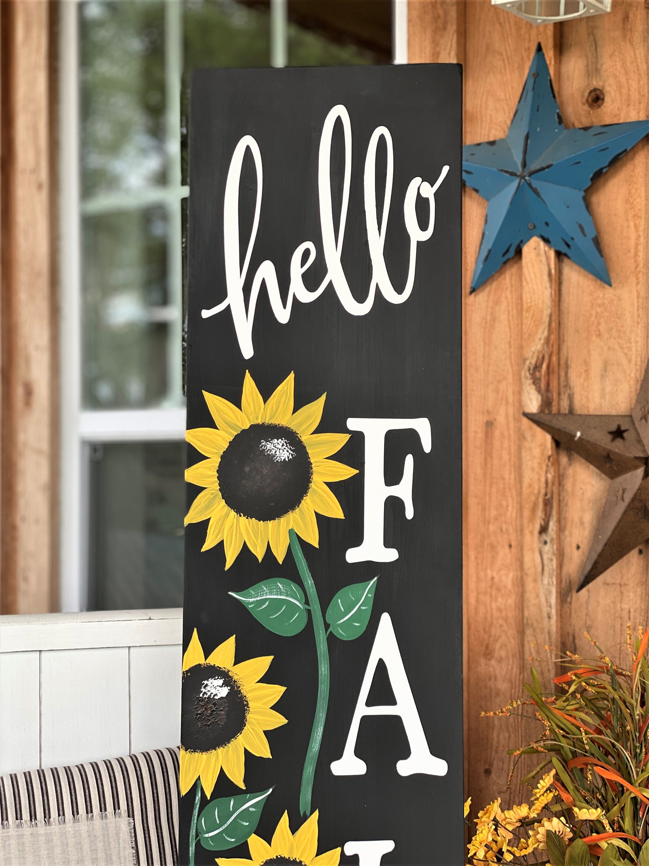 Hello Fall Y'all Porch Sign. Fall Pumpkin Porch Sign. - Etsy