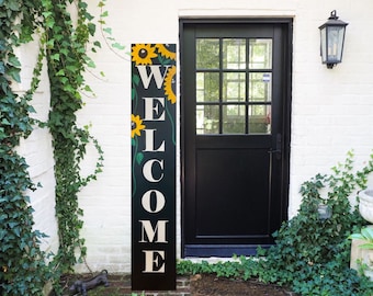 Welcome Sign. Sunflower Welcome Sign. Tall Welcome Sign. Porch decor. Mothers Day Gift.