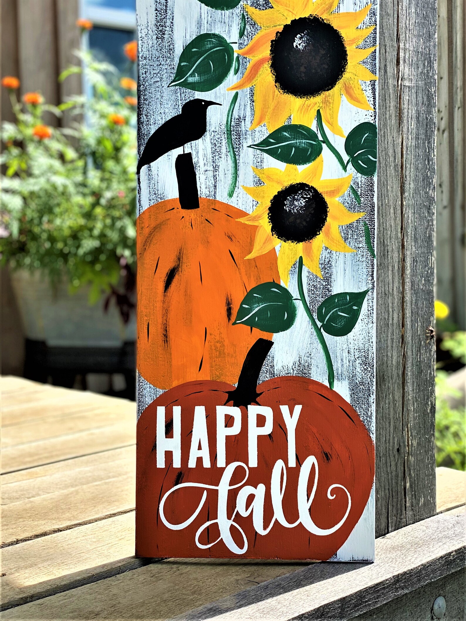 Happy Fall Porch Sign Fall Pumpkin Porch Sign Vertical Wood Etsy