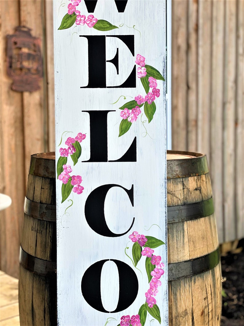 Porch Sign. Tall Porch Sign. Porch Sign With Flowers. Etsy